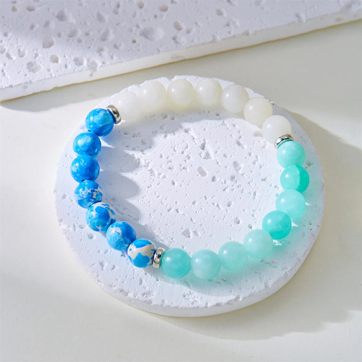 Adjustable elastic crystal bracelet for calm