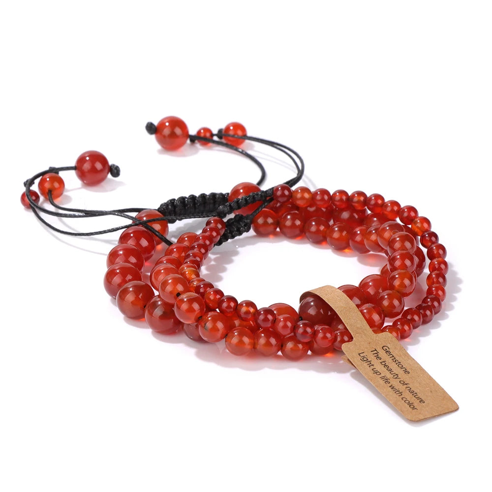 Adjustable natural stone bracelet for positive energy