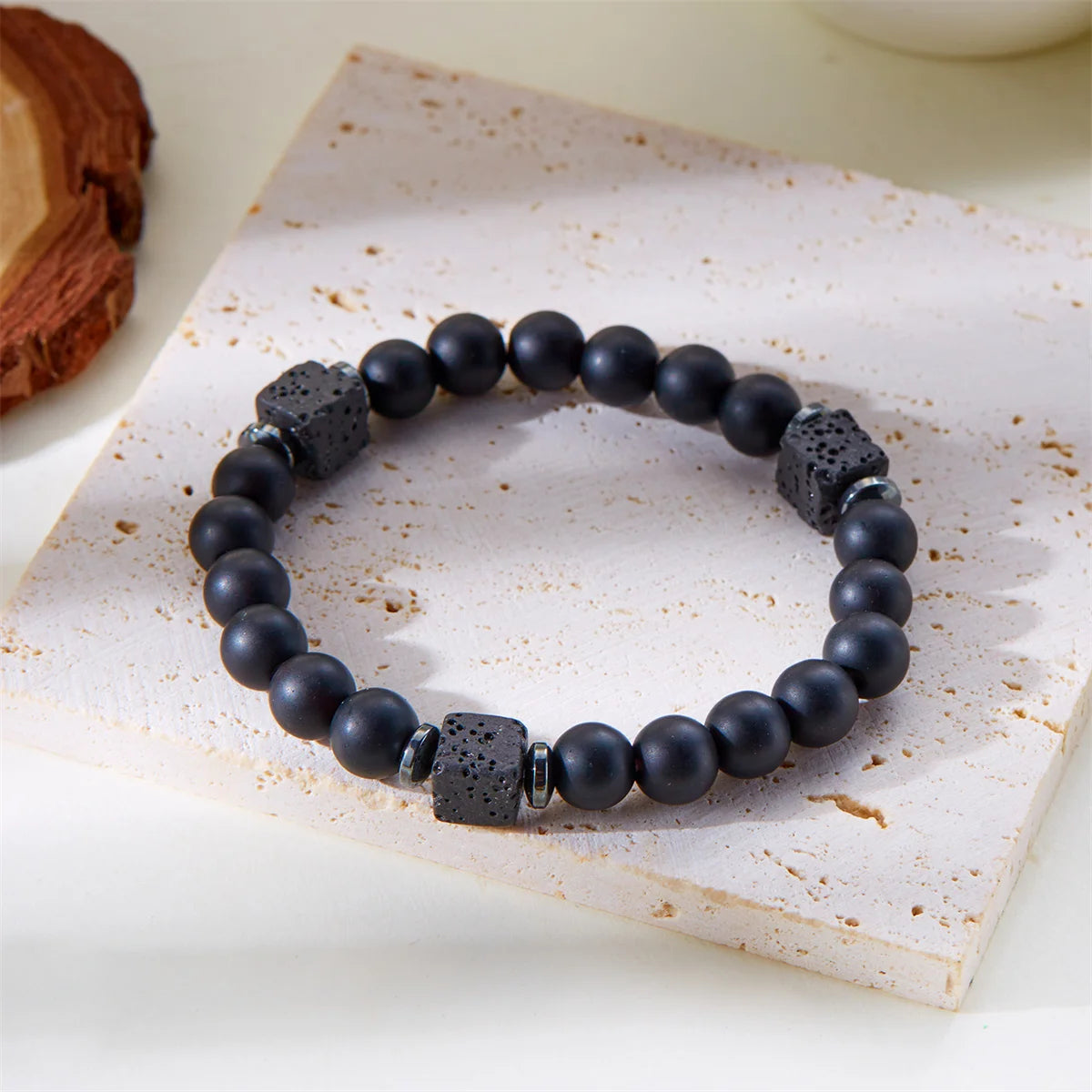 Boho style healing bracelets stacked together