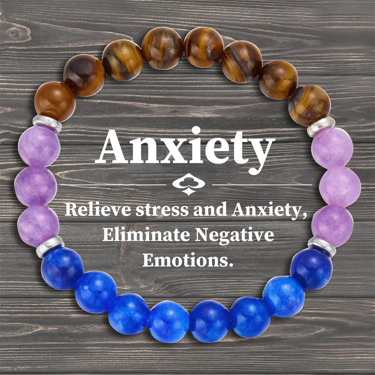 Calm and anxiety relief bracelet with soft pastel stones