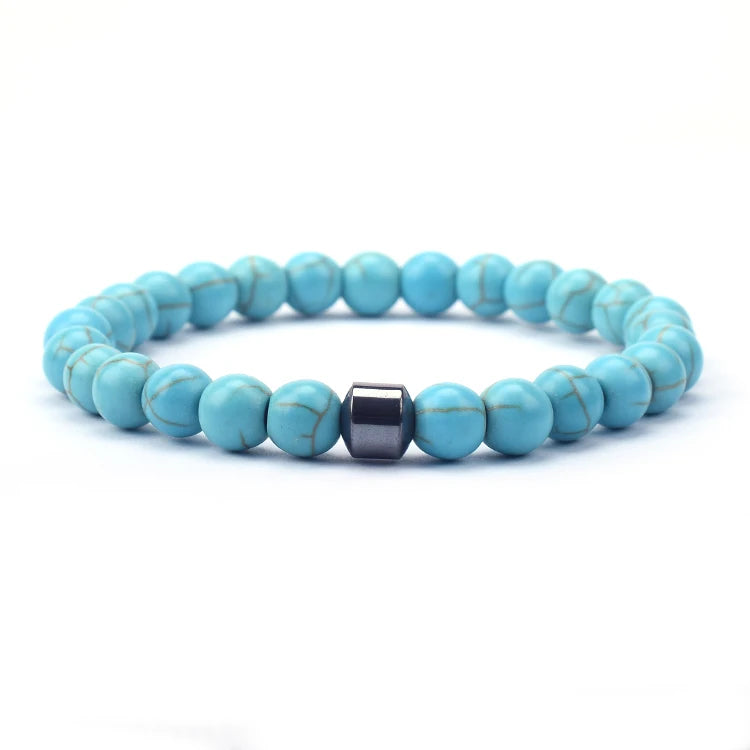 Colorful energy healing bracelet on nature background