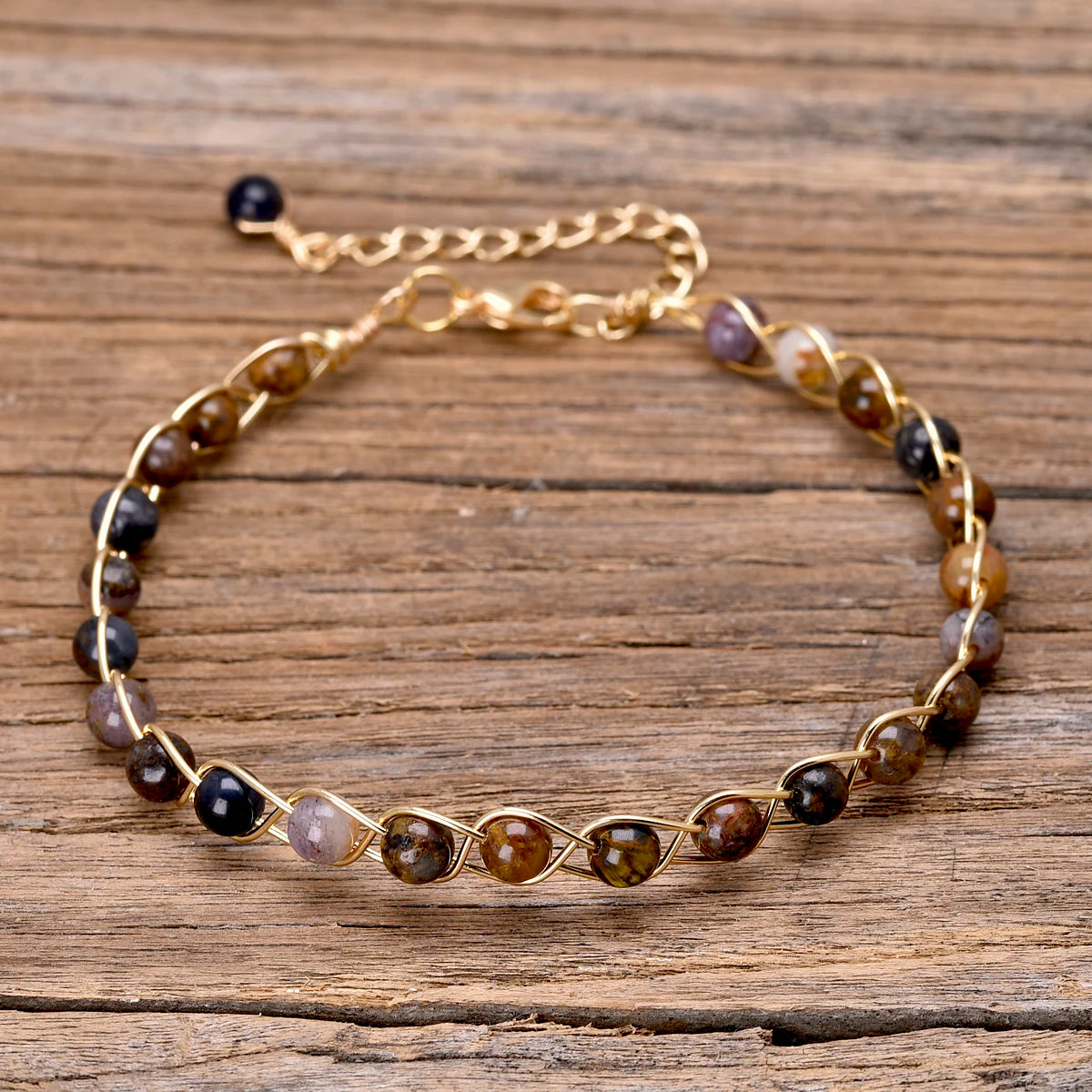 Crystal pitershite bracelet with spiritual charm