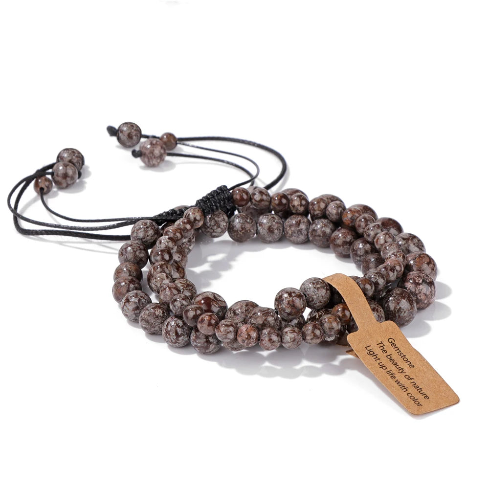 Earthy-toned natural stone bracelet with grounding energy