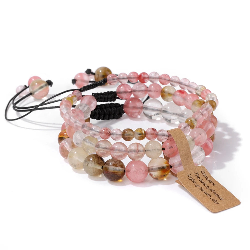 Elegant beaded bracelet with natural gemstone beads