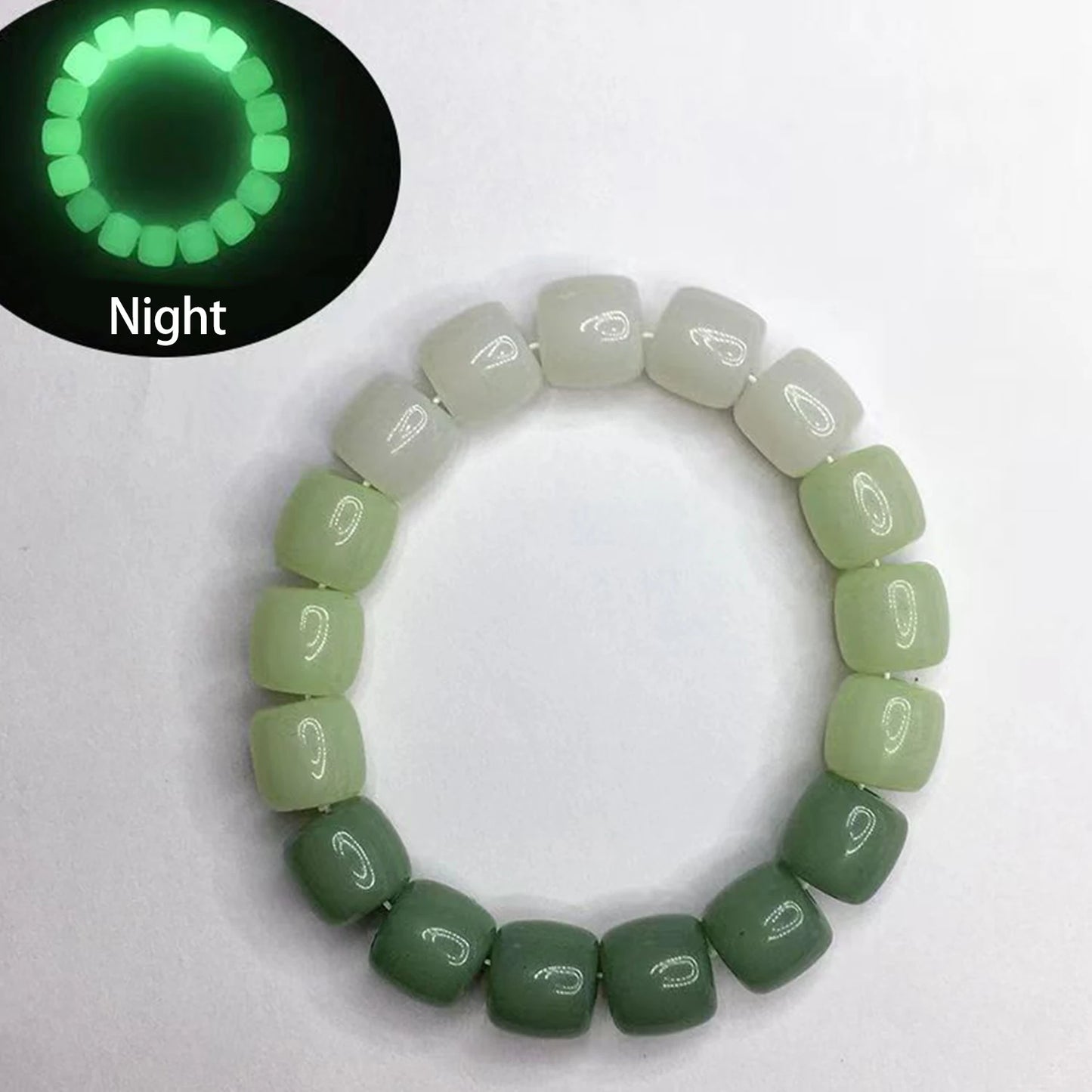Fluorescent beads shown under sunlight