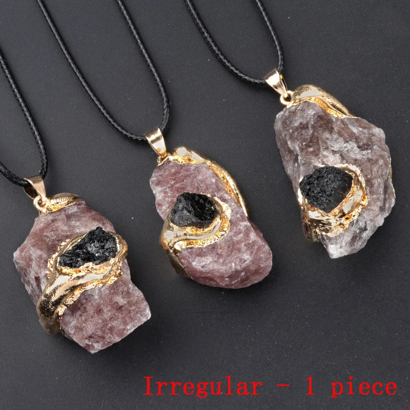 Fluorite and rose quartz pendant for chakra balance