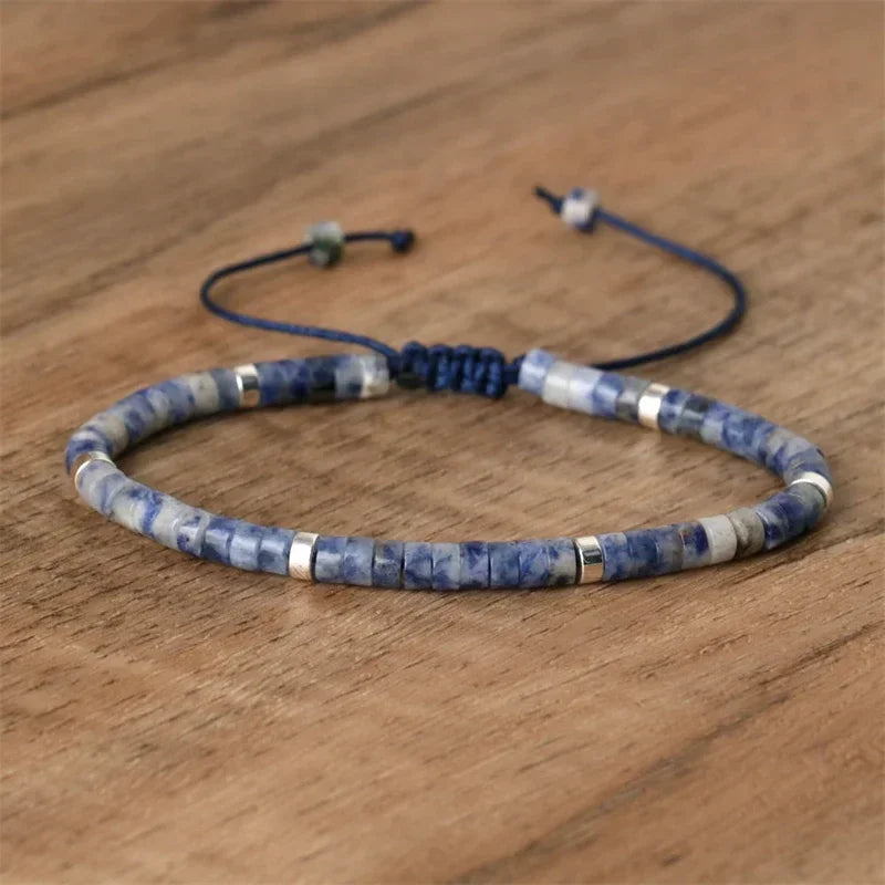 Handmade braided gemstone bracelet with natural healing properties