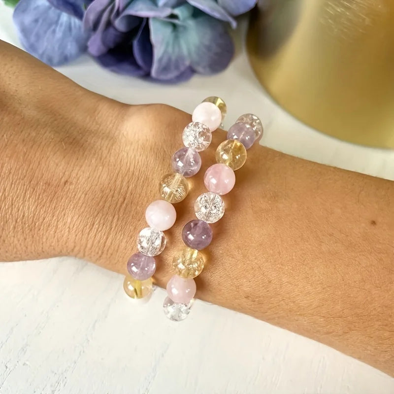 Handmade gemstone bracelet with four healing stones