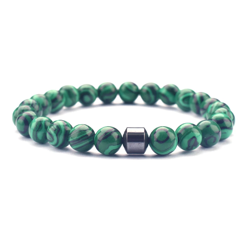 Handmade healing crystal bracelet in soft lighting