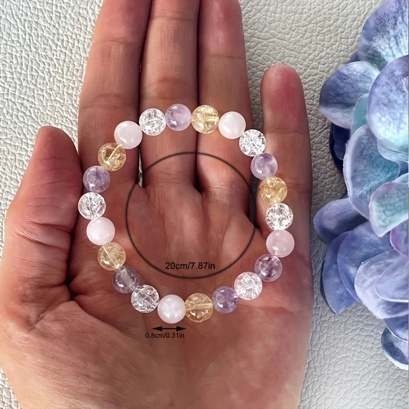 Harmony Heart Bracelet with rose quartz and citrine