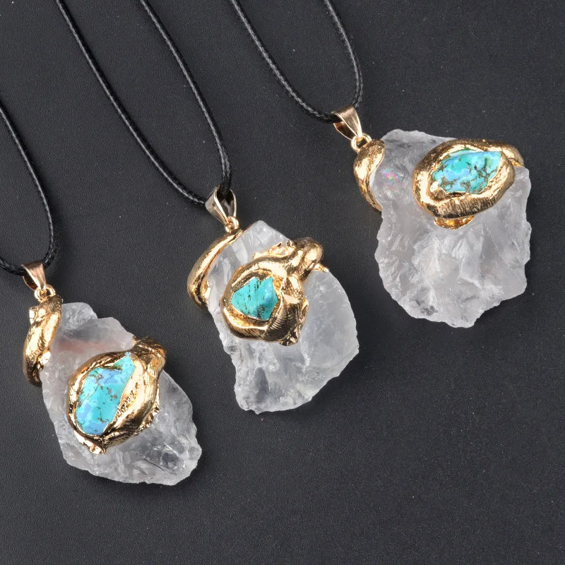 Healing stone necklace with unique irregular shape