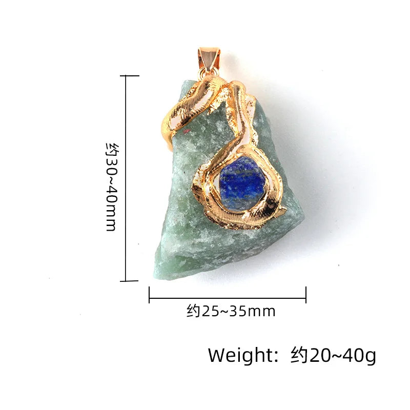 Irregular natural stone pendant necklace closeup