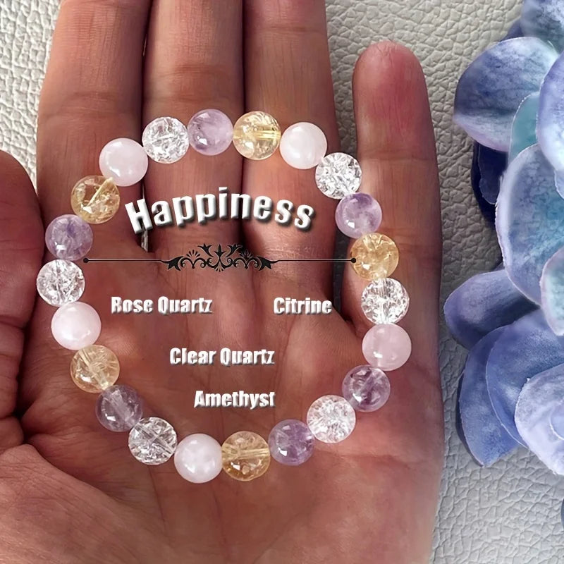Love and Happiness Healing Crystal Bracelet close-up