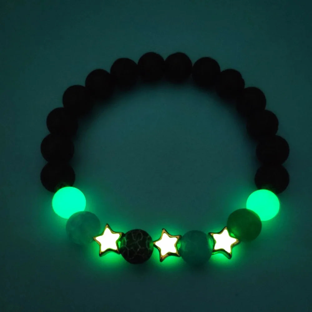 Mandala bracelet with star pattern and zinc alloy accents