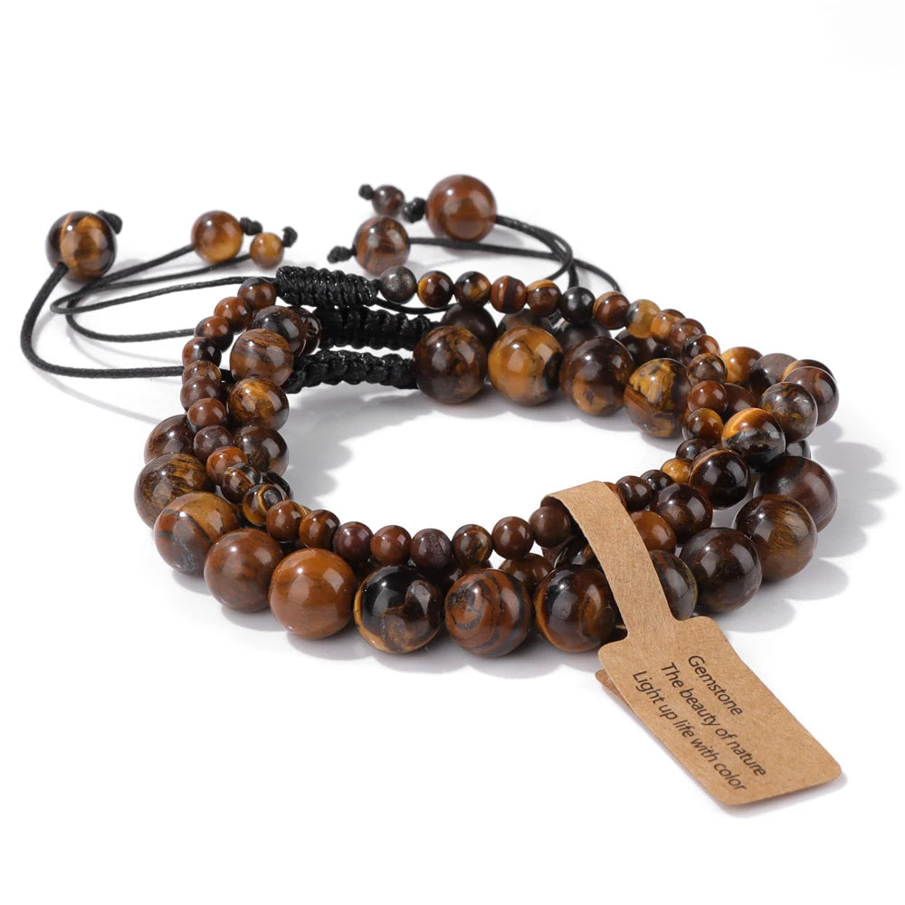 Multicolor natural stone bracelet with earthy tones