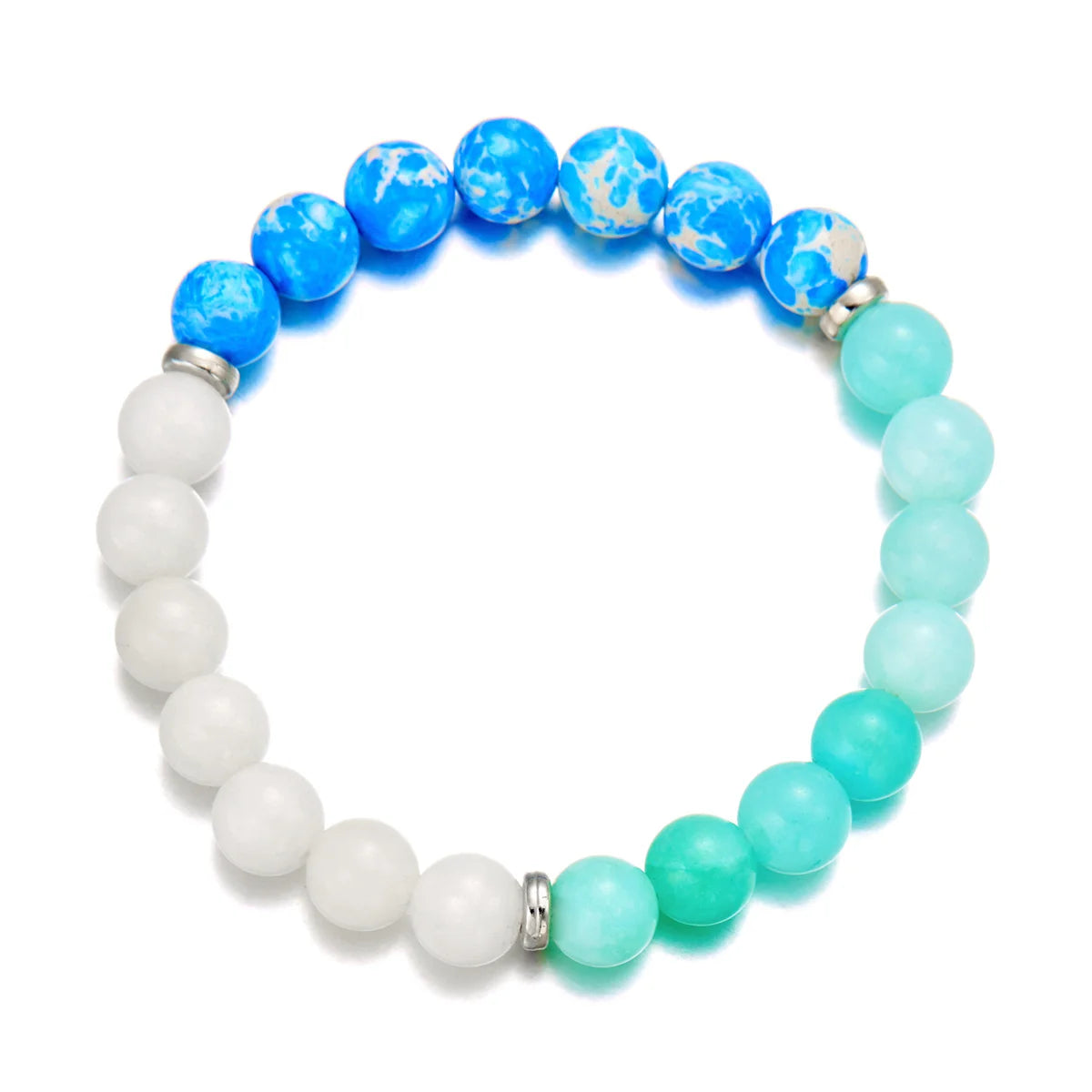 Natural stone bracelet set with colorful beads
