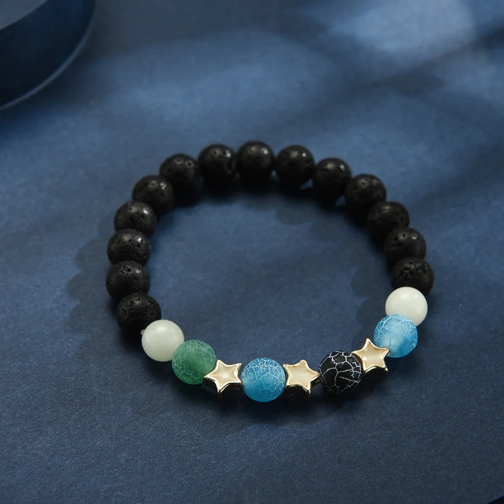 Natural stone yoga bracelet with luminous design