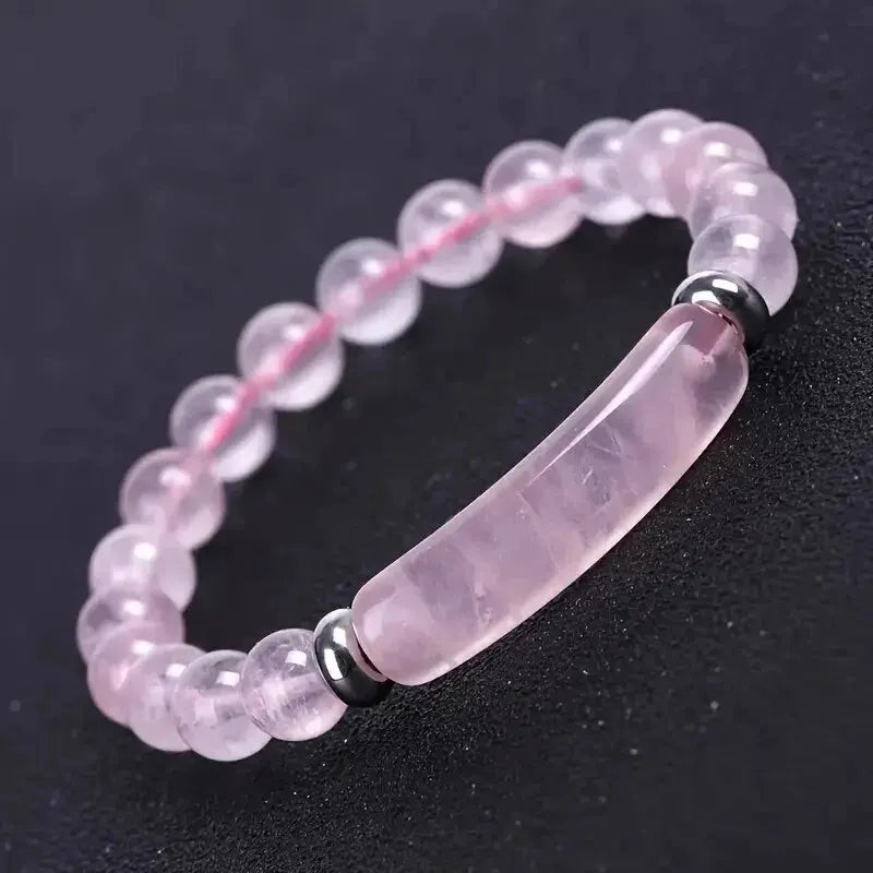 Power crystal energy bracelet with rough-cut stone