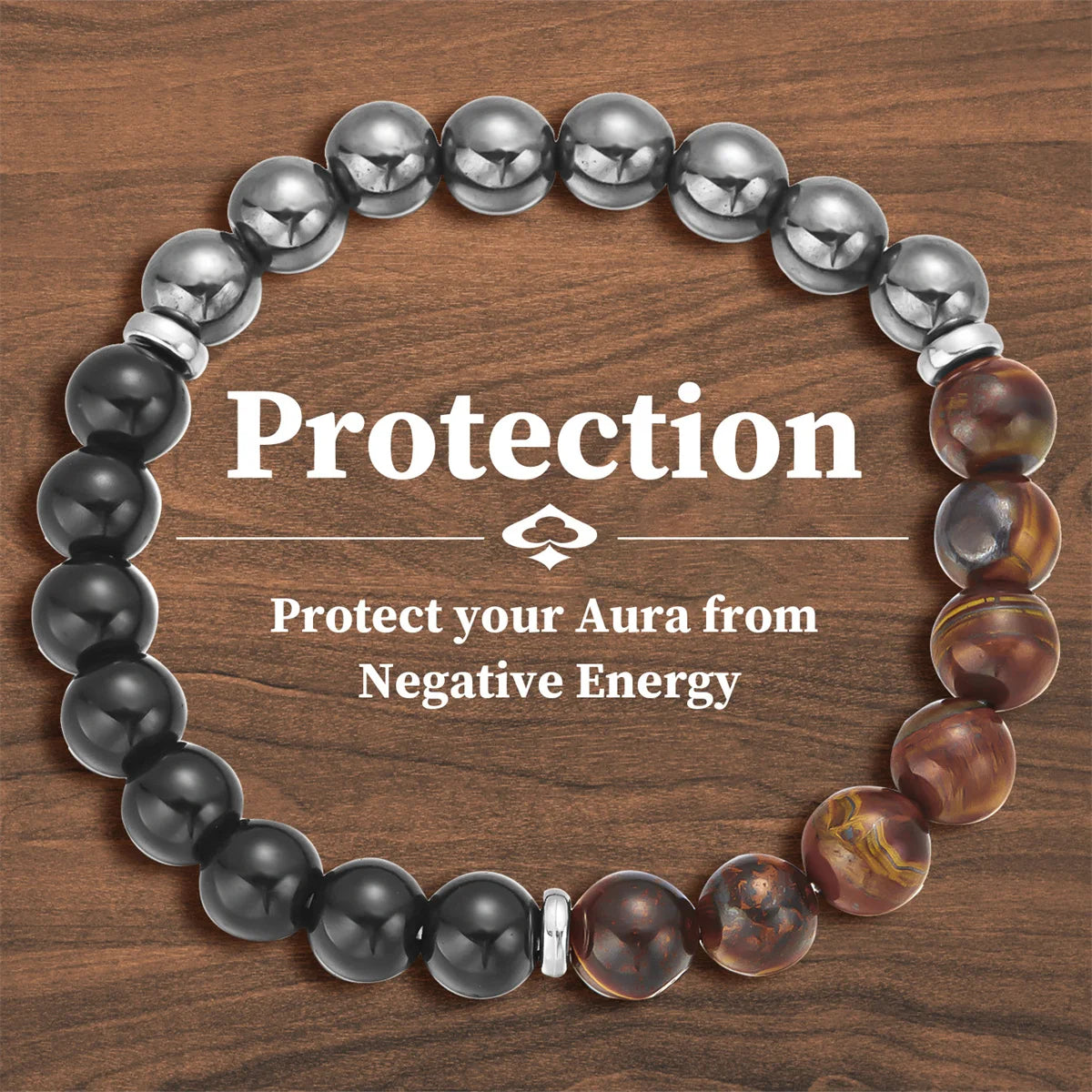 Protection bracelet with black tourmaline beads