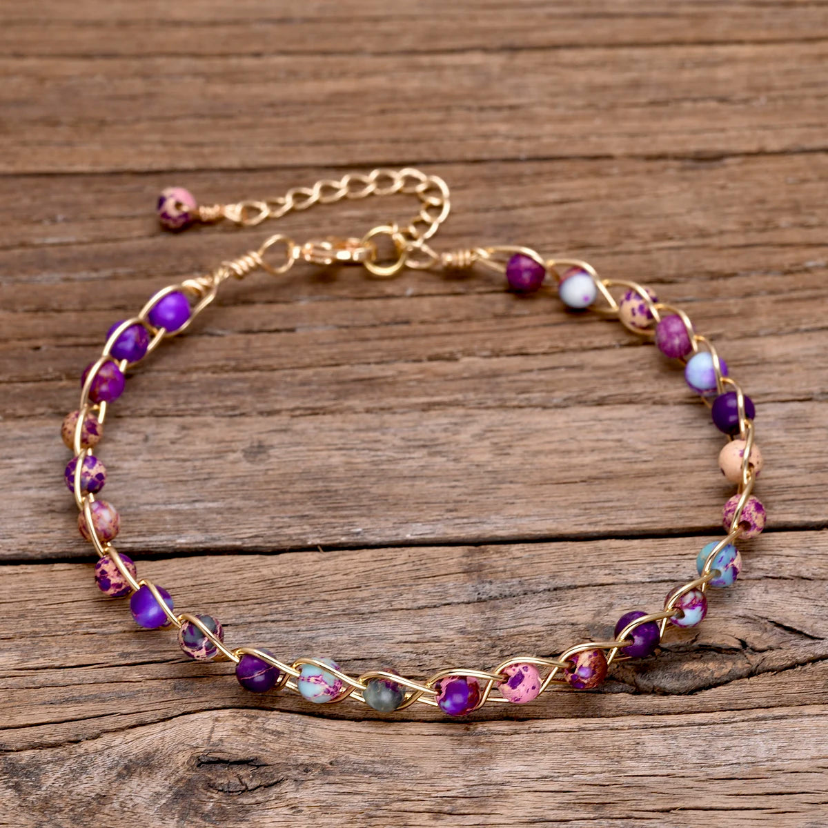 Purple Sea Sediment bracelet for positivity and warmth