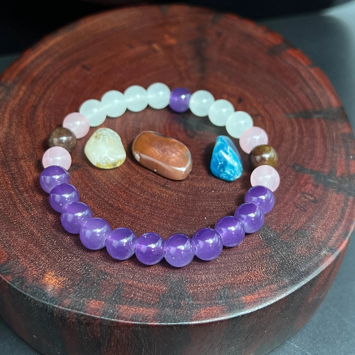 Rainbow Moonstone bracelet with calming energy