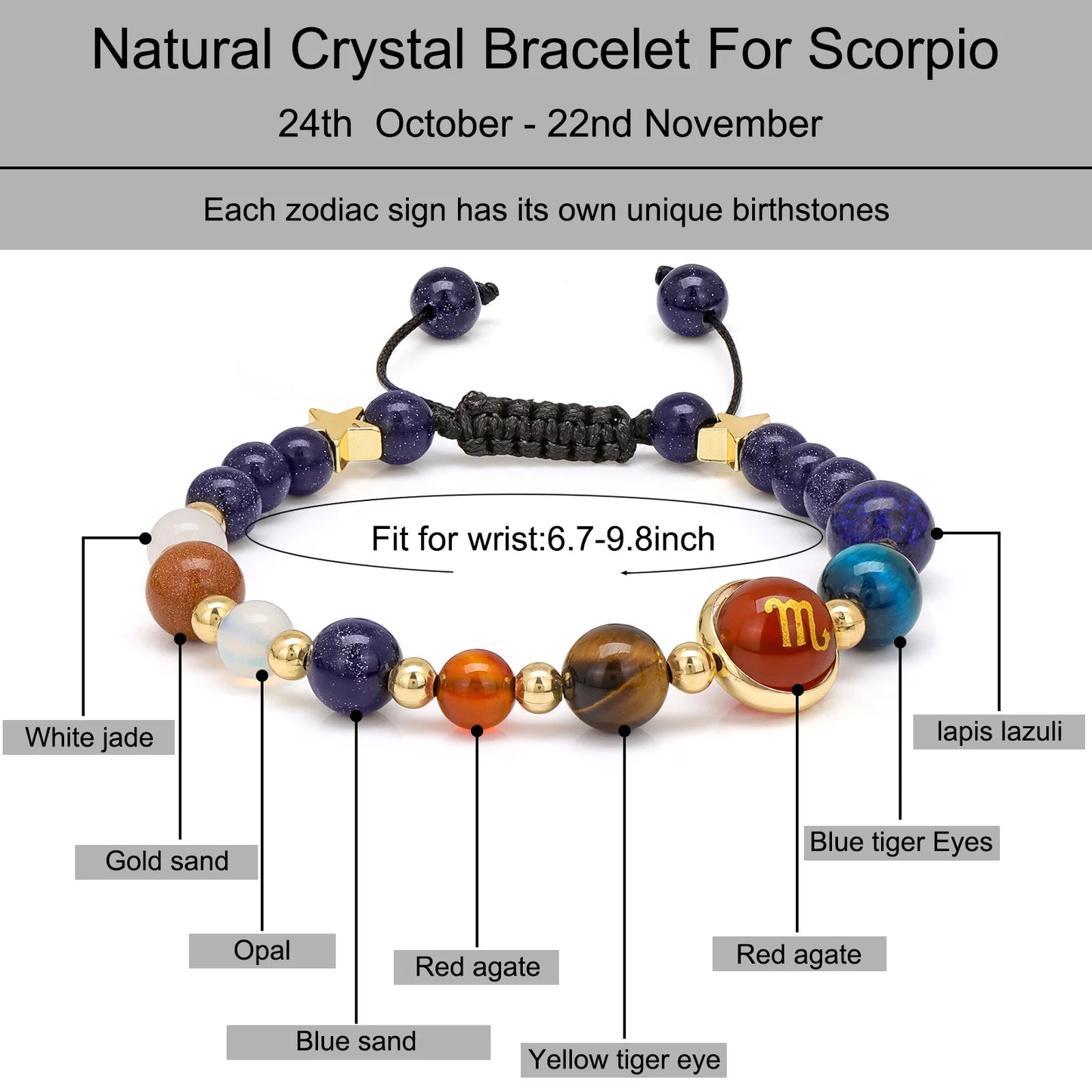 12 Constellation Zodiac Sign Bracelets