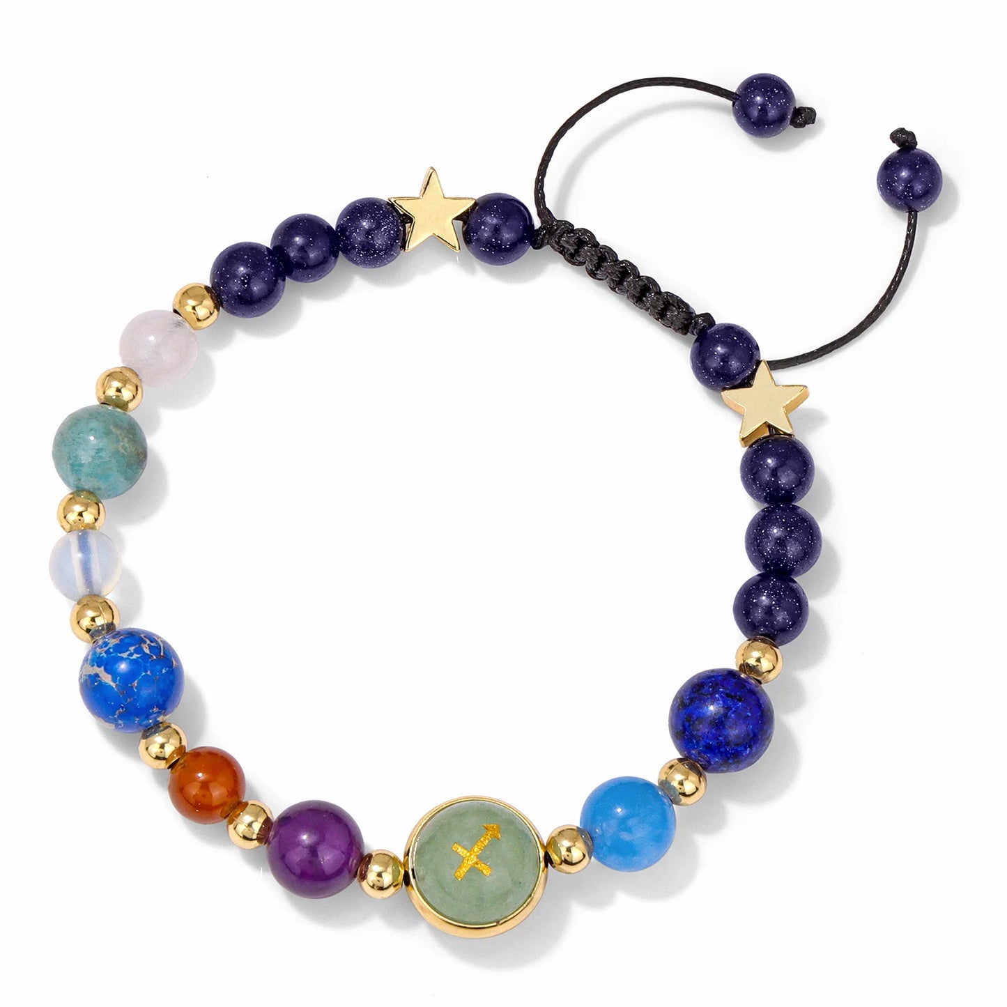 Sagittarius bracelet with vibrant natural stone beads.