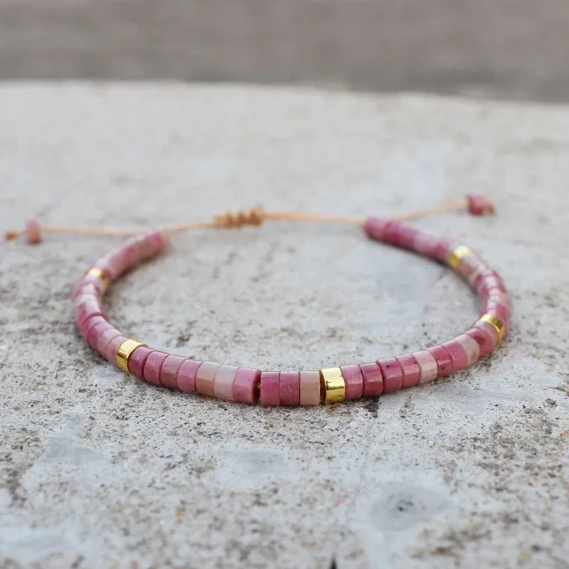 Slim and elegant African turquoise beaded bracelet for daily wear