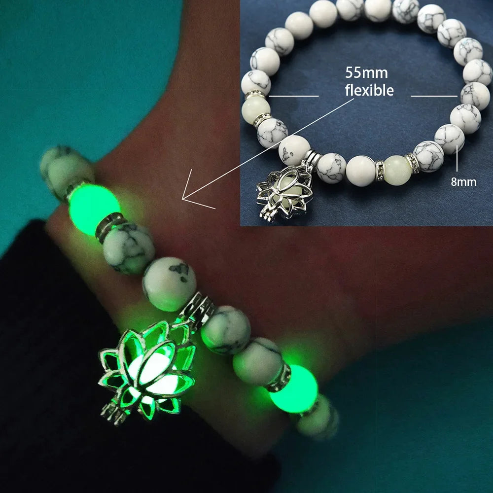 Stylish unisex bracelet with glow-in-the-dark beads