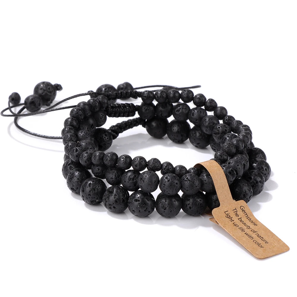 Unisex beaded bracelet with natural healing stones