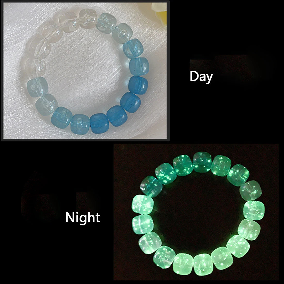 Unisex glow bracelet with elastic fit