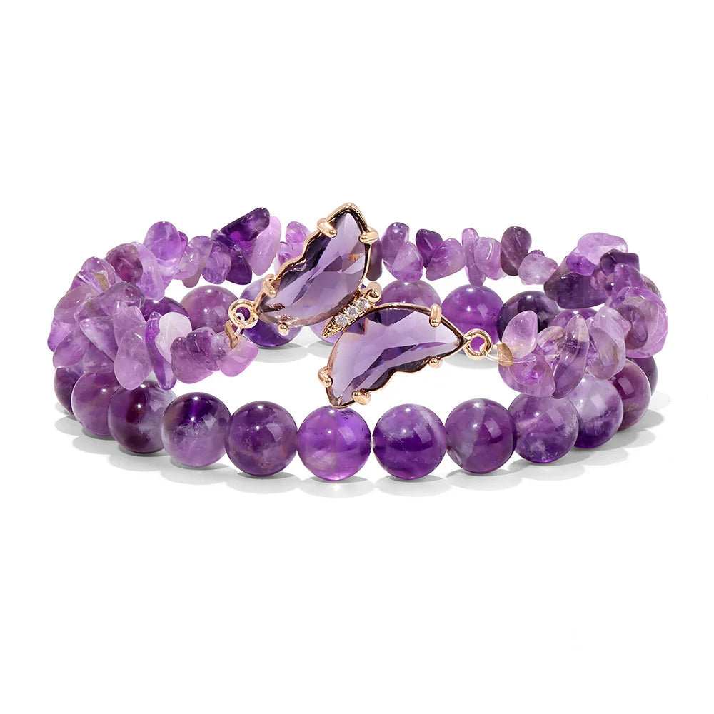 Women’s healing bracelet set with multi-stone charm