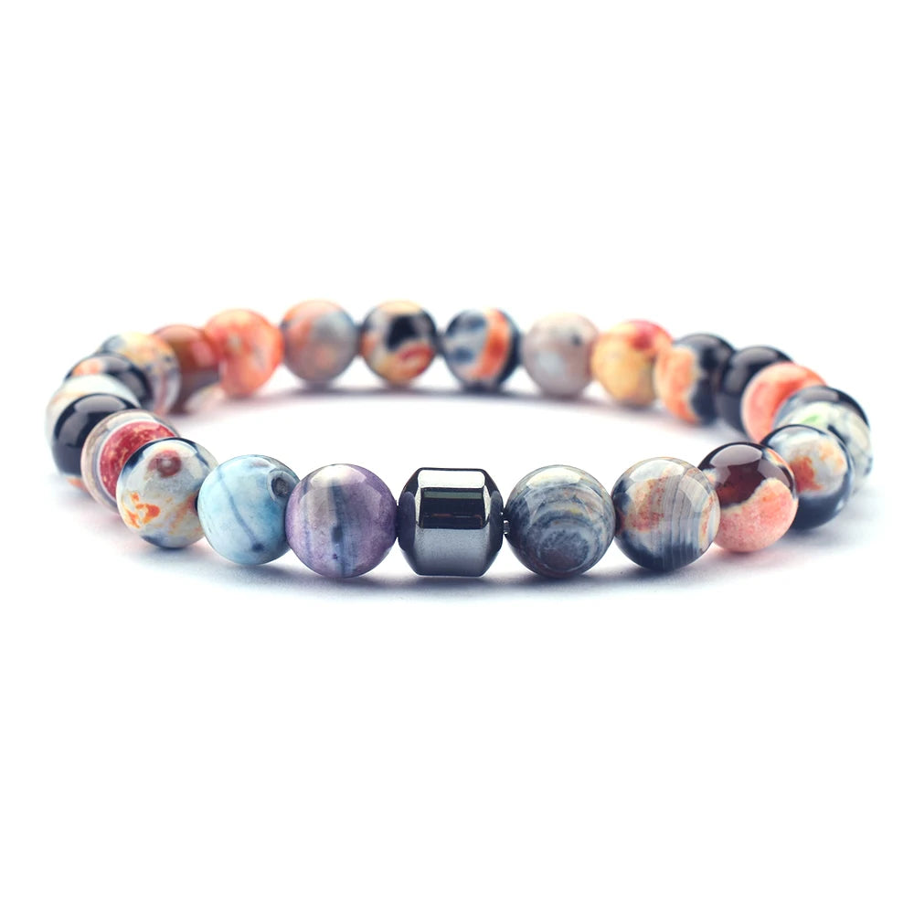 fire agate love energy bracelet styled on wrist