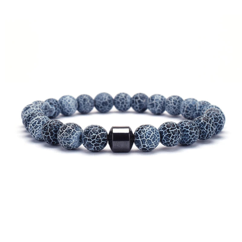 frosted blue agate bracelet cute blue structure
