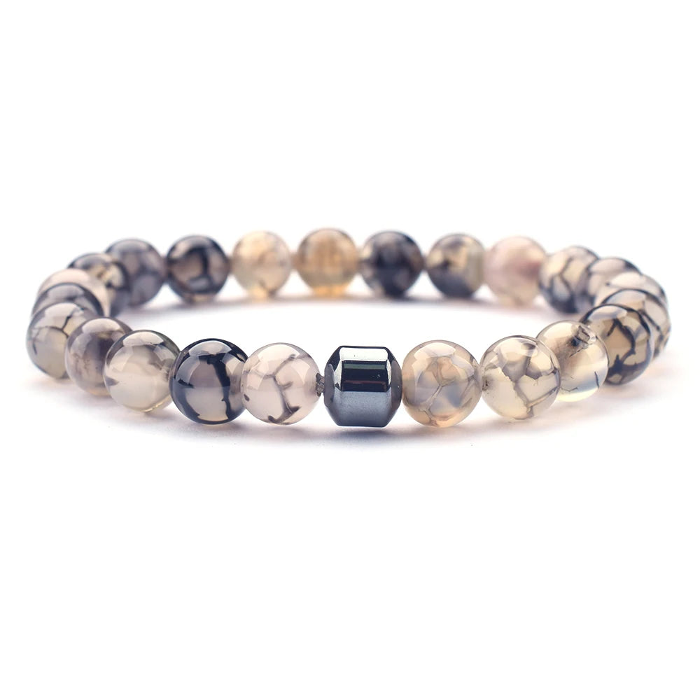 longwen agate Feminine beaded bracelet on pink fabric