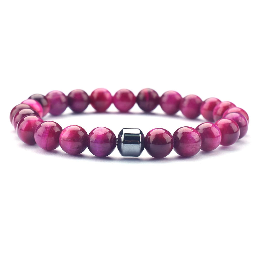pink tiger eye Crystal bead bracelet laid in spiral shape