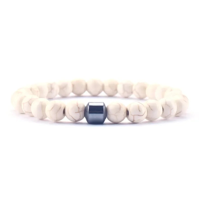 white turquoise bracelet cute white marble with magnet