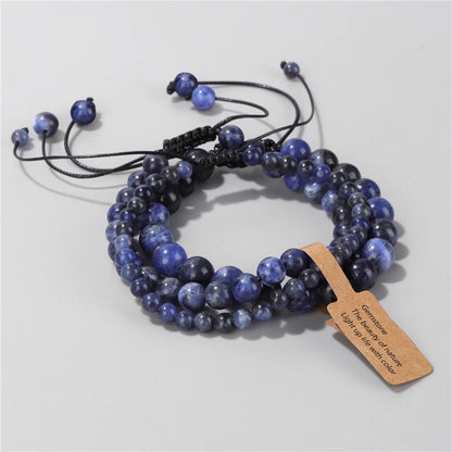 Adjustable healing energy bracelet with agate stones