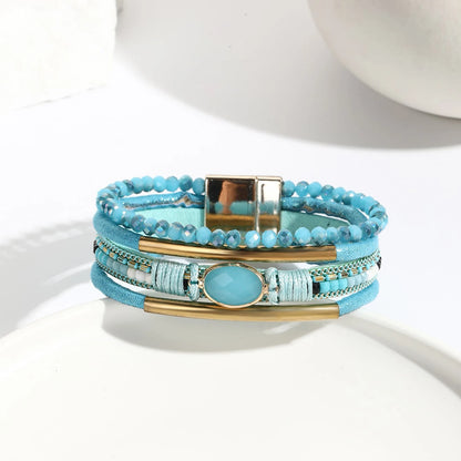 Close-up of magnetic clasp and leather texture

