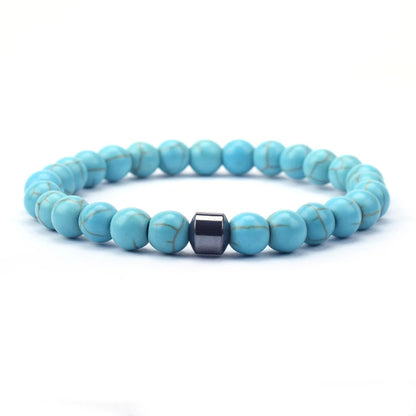 Colorful energy healing bracelet on nature background