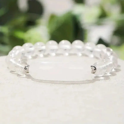 Crystal energy bracelet featuring raw malachite gemstone