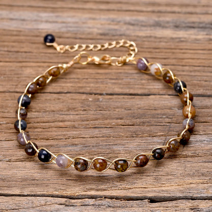 Crystal pitershite bracelet with spiritual charm