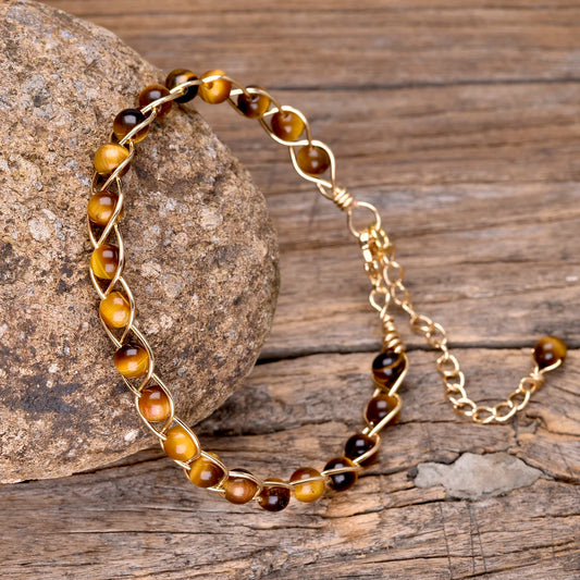 Elegant bracelet set with multiple healing stones