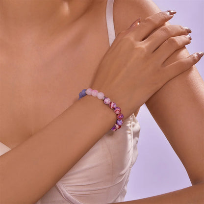 Geometric bead pattern on friendship bracelet