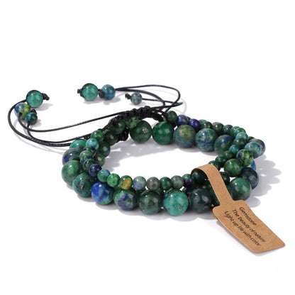 Handmade beaded bracelet with natural stone accents