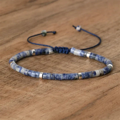 Handmade braided gemstone bracelet with natural healing properties