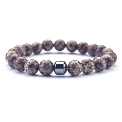 Layered stone bracelets for grounding and focus