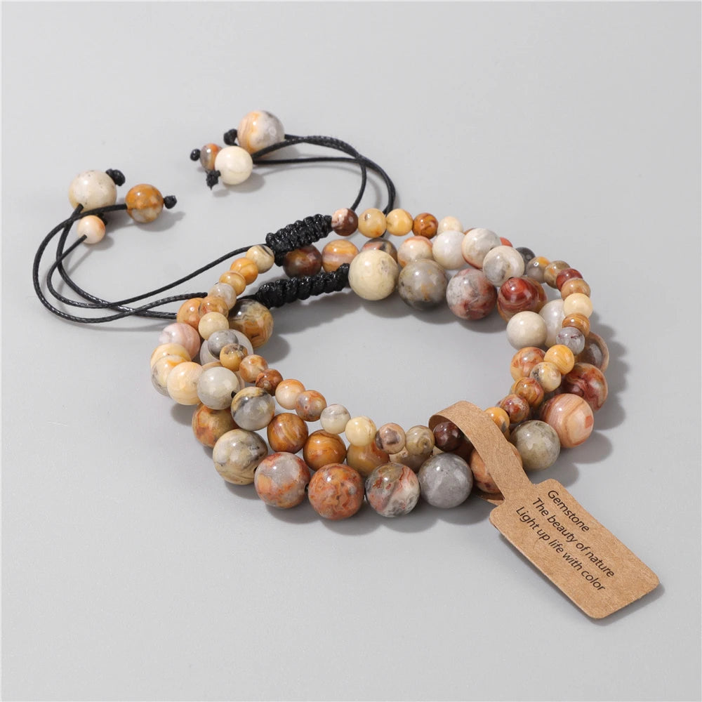 Multi-colored beaded bracelet with grounding energy stones