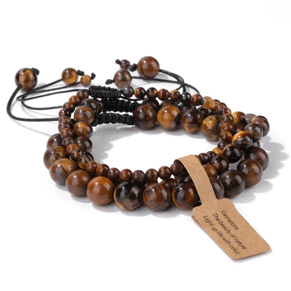 Multicolor natural stone bracelet with earthy tones