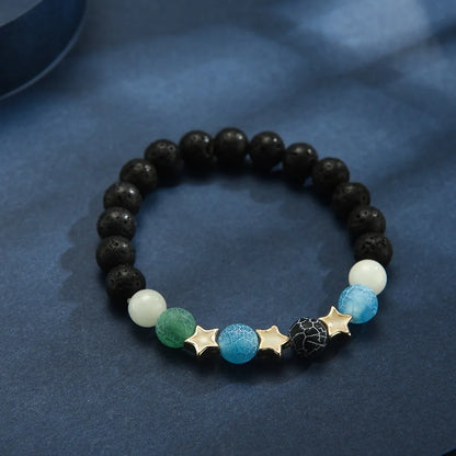 Natural stone yoga bracelet with luminous design